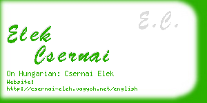 elek csernai business card